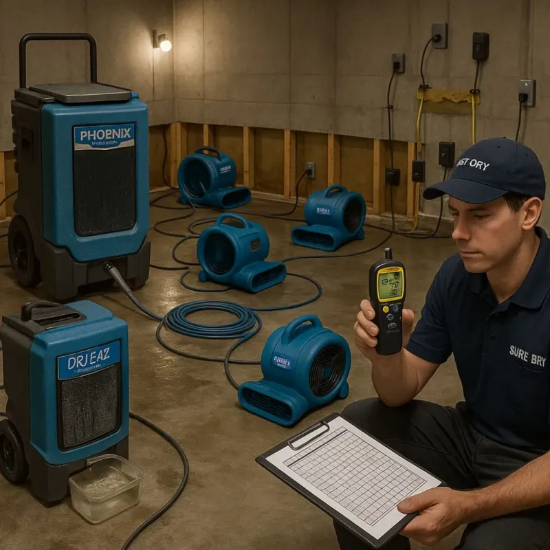 Structural Drying and Dehumidification process in Lakeland South, WA